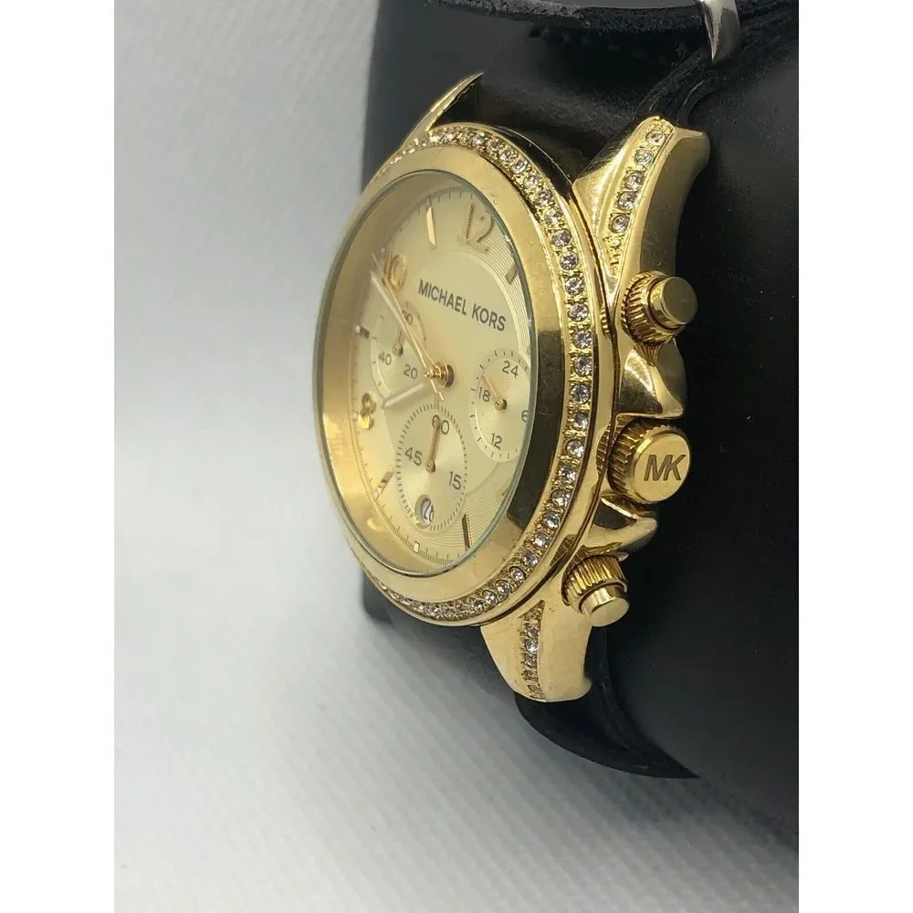 Michael Kors MK5166 Women Leather Analog Dial Quartz Watch W/ Custom Band XX287